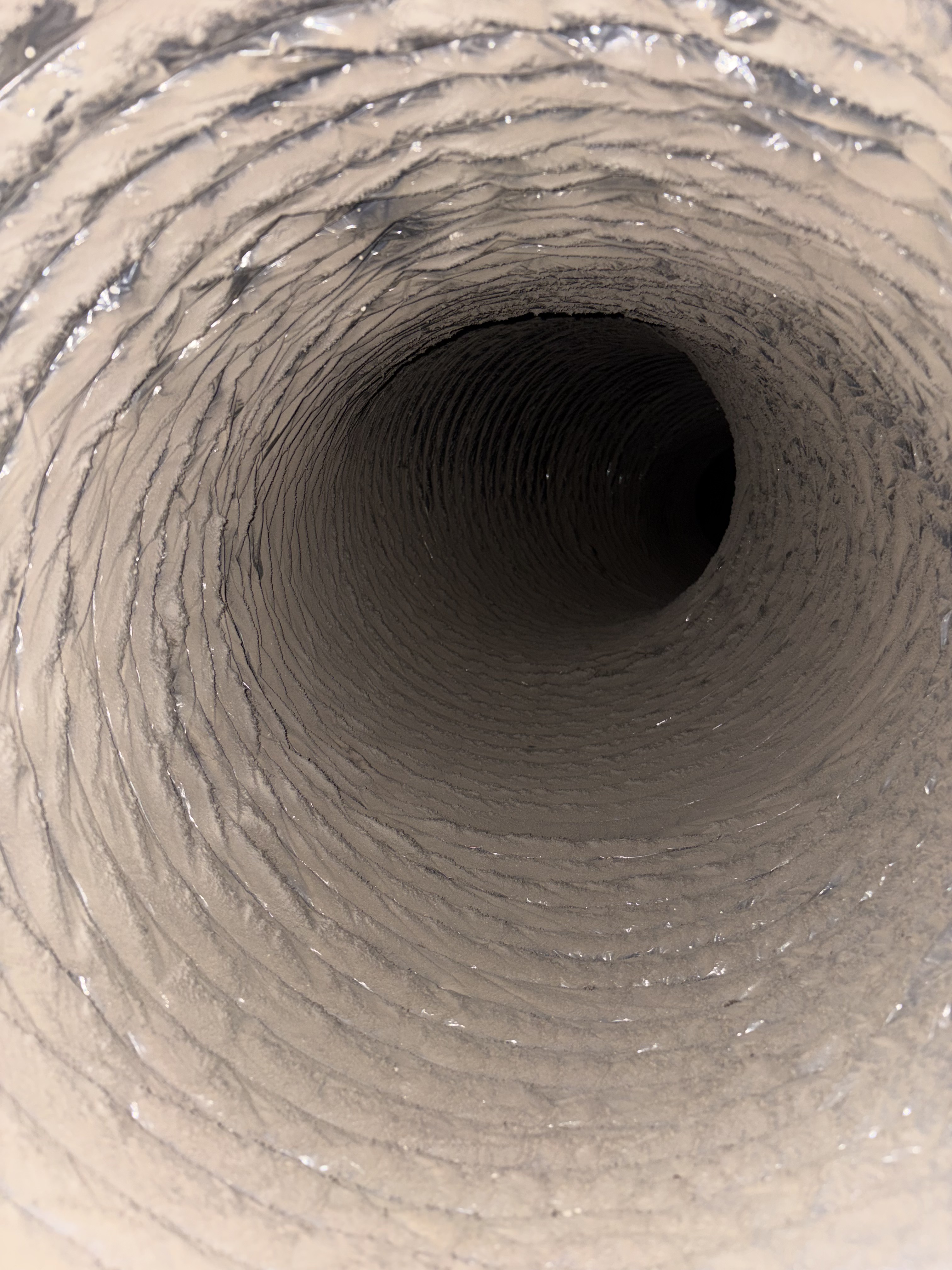 Dirty air duct before cleaning
